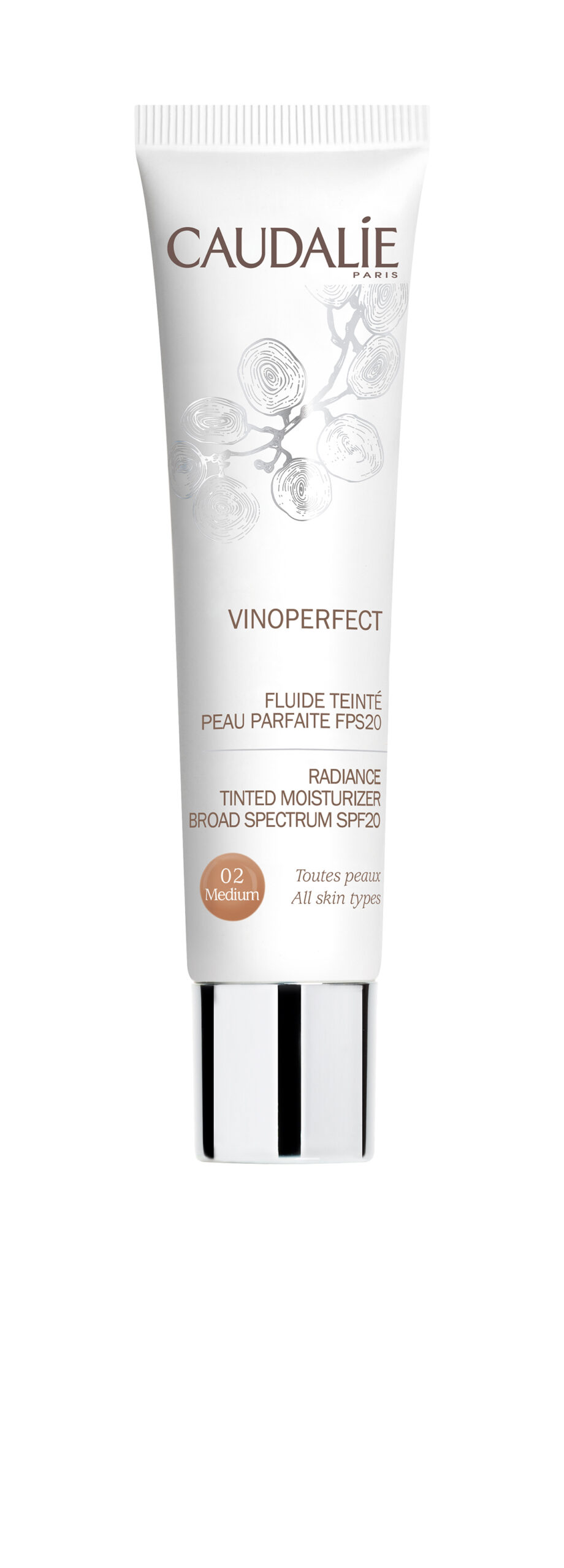 CAUDALIE VINOPERFECT RADIANCE TINTED MOISTURIZER BROAD SPECTRUM SPF20 - MEDIUM 40ML