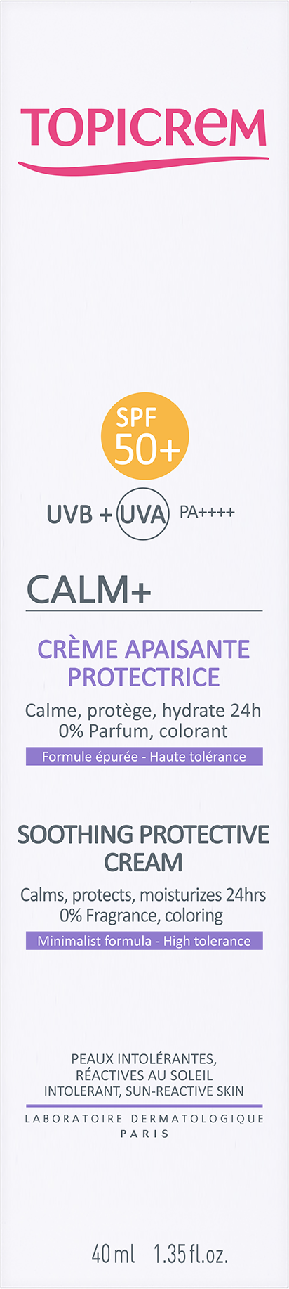 TOPICREM CALM+ SOOTHING PROTECTIVE CREAM SPF50+ 40ML