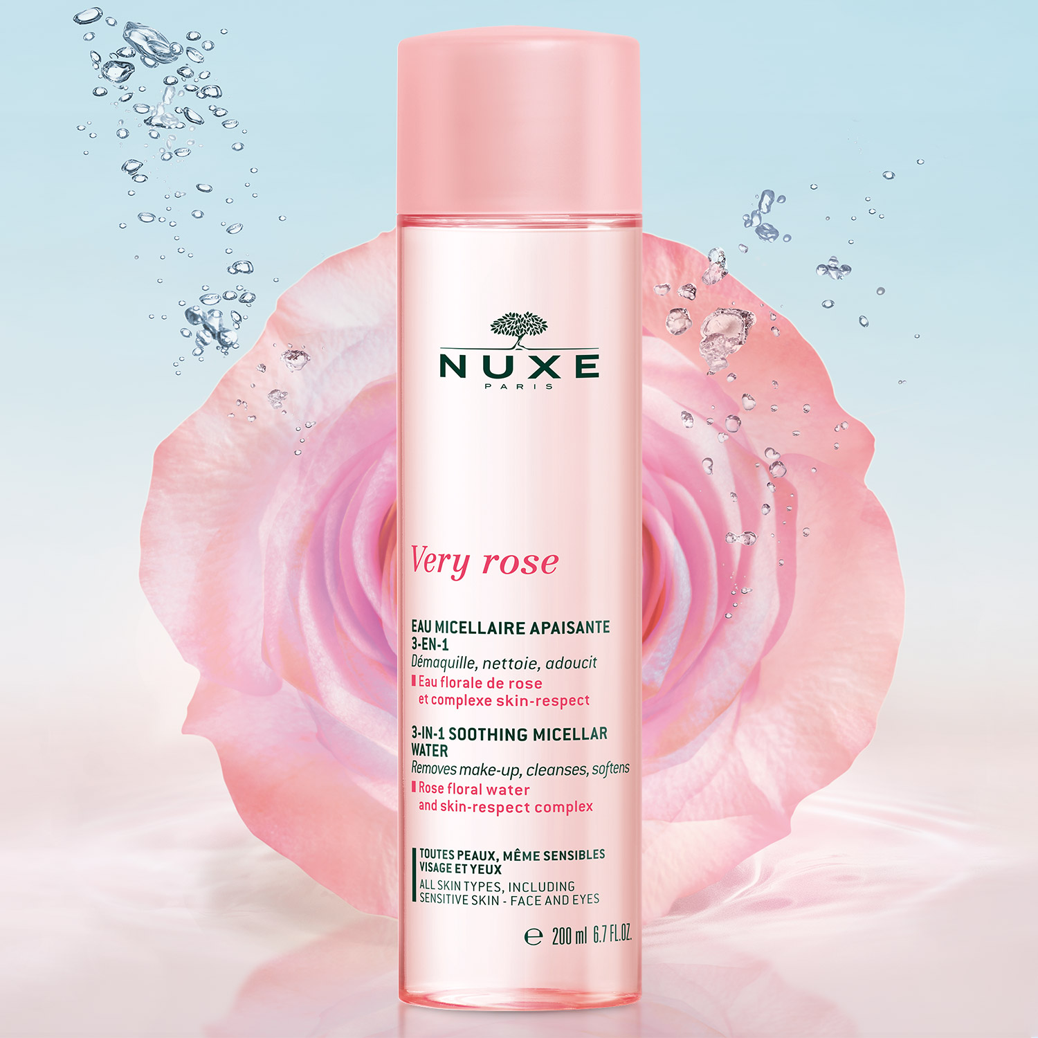 NUXE VERY ROSE 3-IN-1 HYDRATING MICELLAR WATER 200ML
